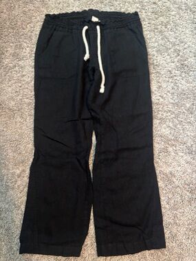 Roxy Black Elastic Smocked Waist Pants